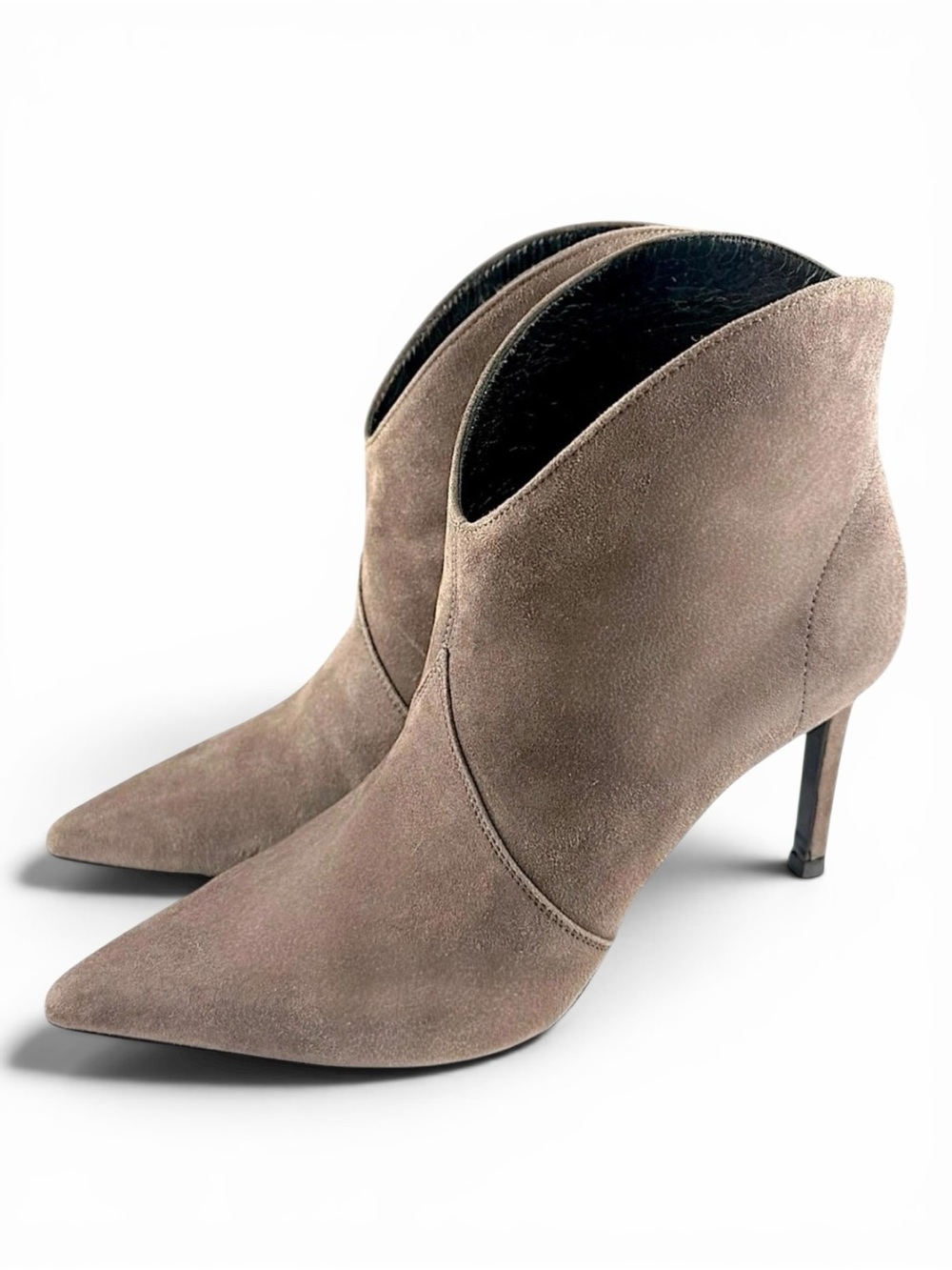 Saint Laurent Gray Suede Ankle Boots